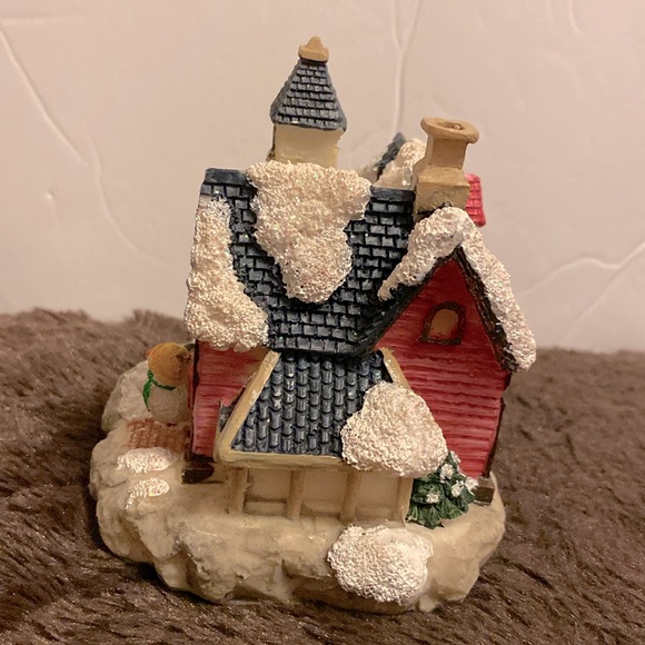 K’s vintage house poly resin figurine home snowman snow, chimney & clock home - Picture 4 of 8